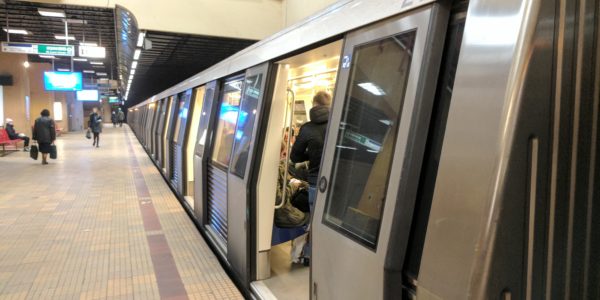 A Metro train in Bucharest