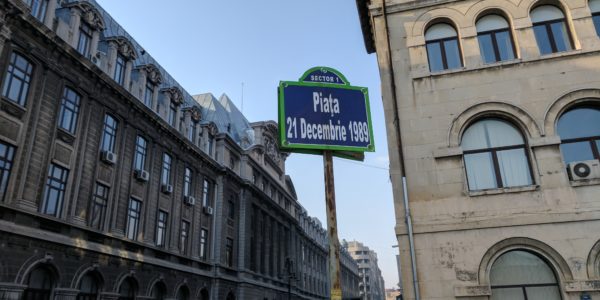 The 21st of December 1989 Square in Bucharest, near the University Square