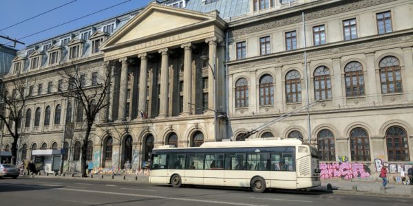 The Front of the University Building in Bucharest